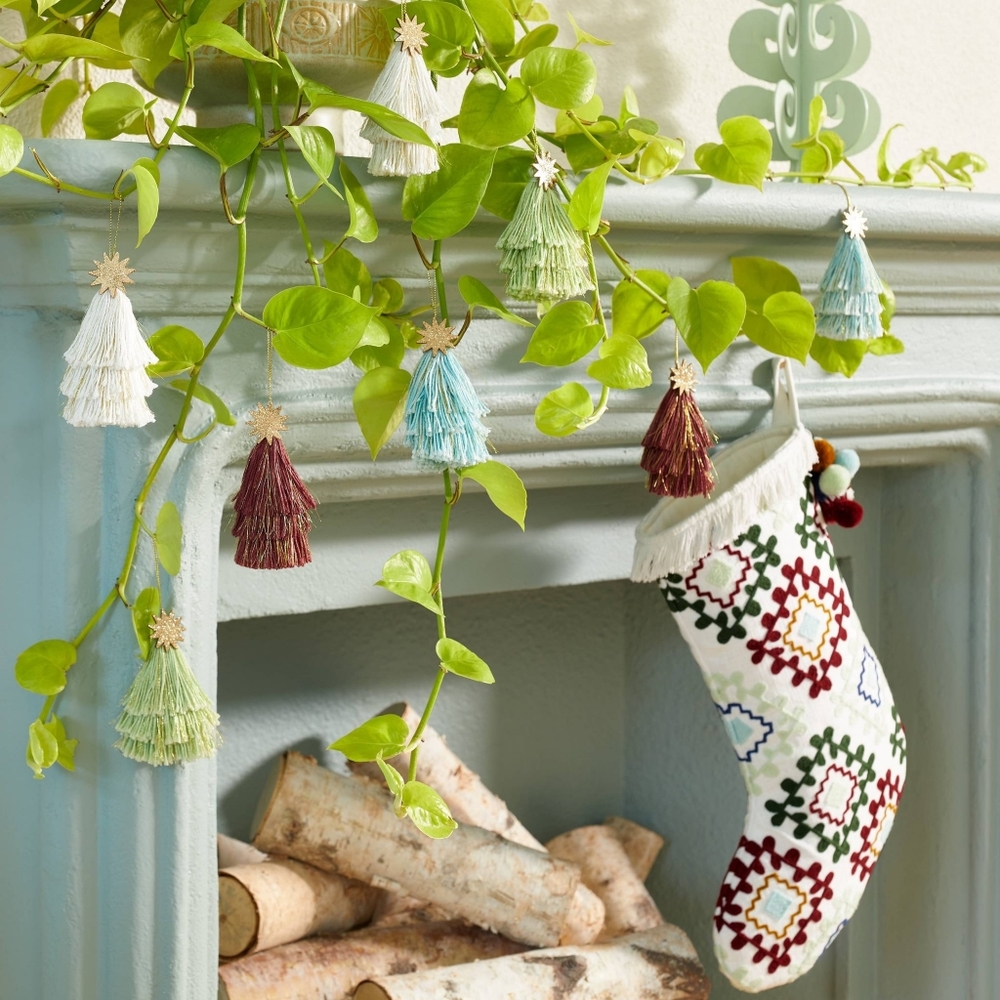Opalhouse Boho Embroidered Christmas Stocking, 🎄 NEW 🎄